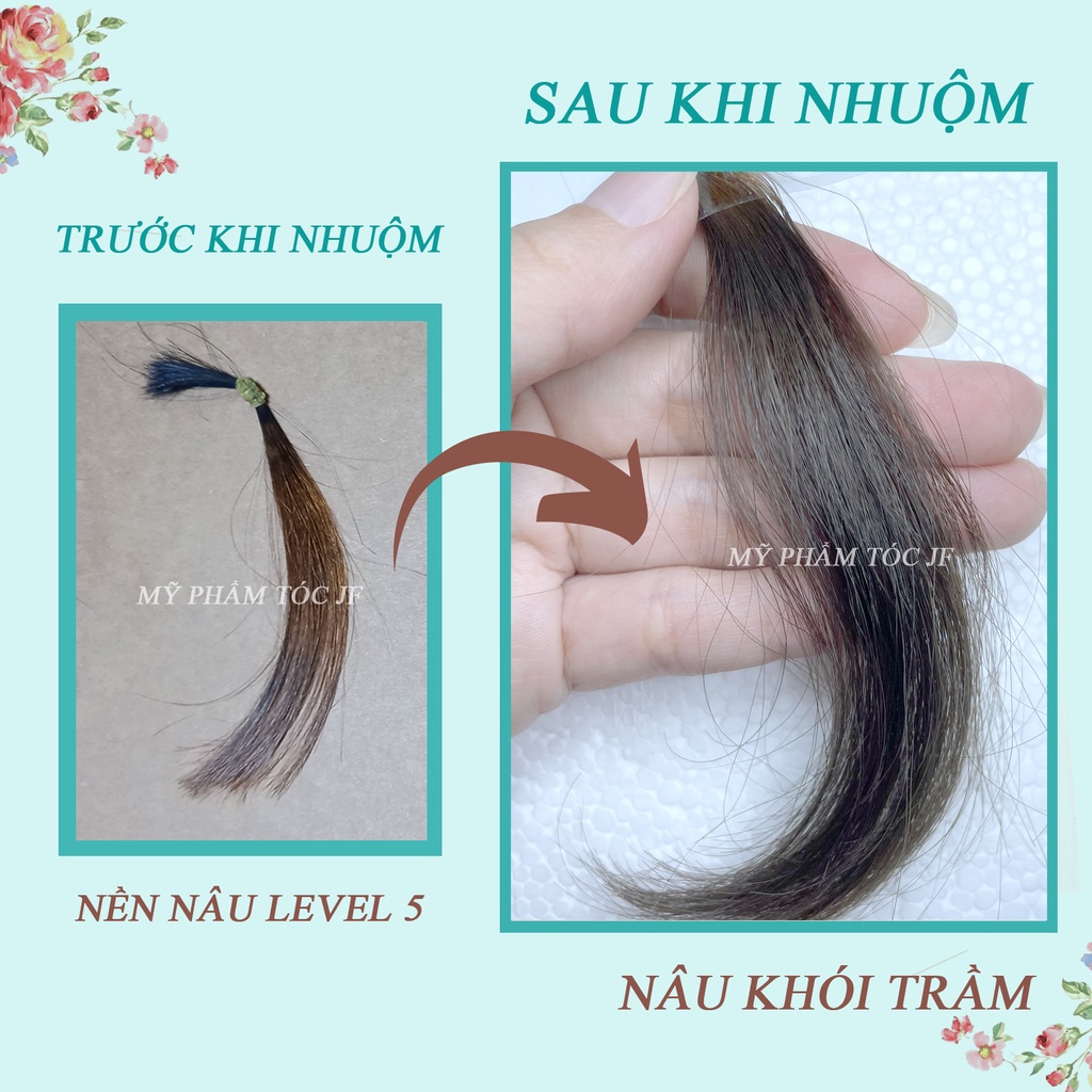 Kem Nhuộm Tóc Nâu Khói Trầm - Nhuộm Trên Nền Nâu - Không Tẩy - Tặng Oxy