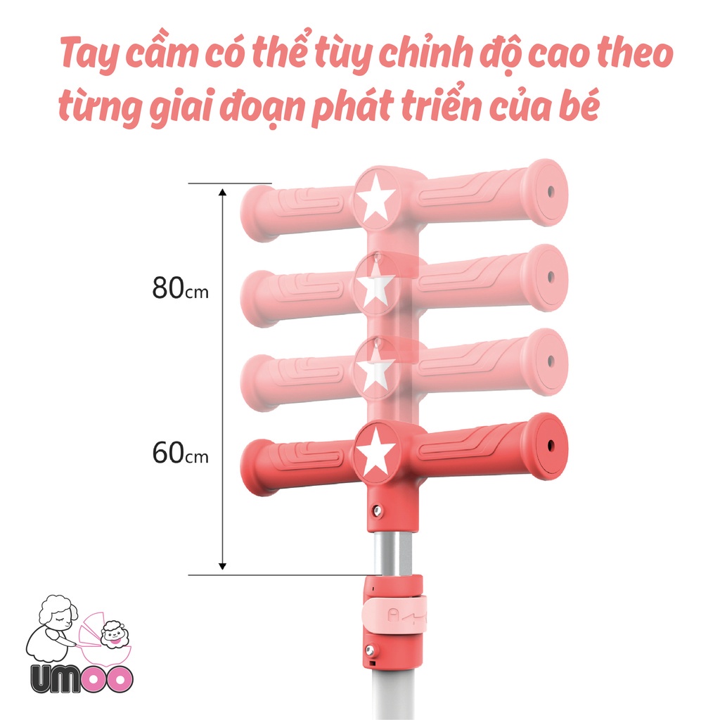 Umoo Scooter Xe Trượt Chòi Chân cho bé từ 1 tuổi