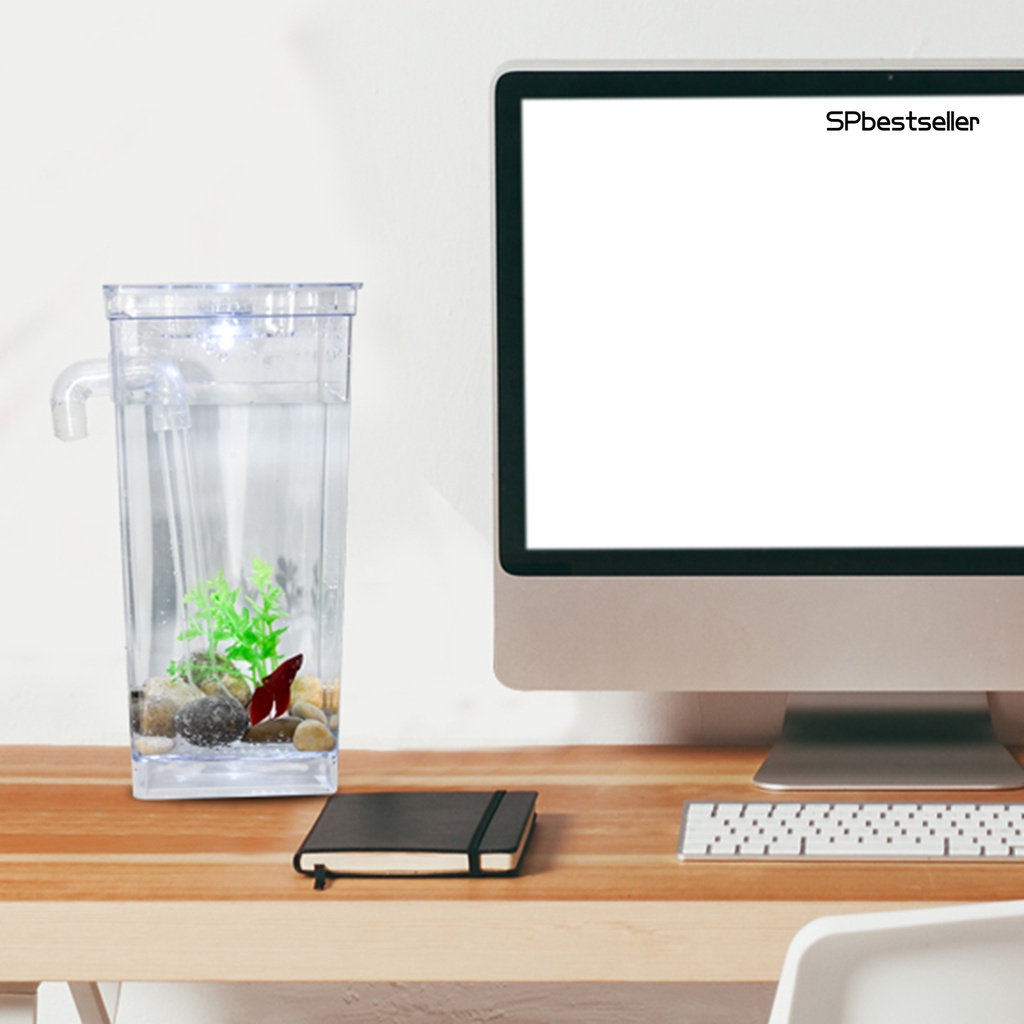 1 Bộ Bể Cá Mini Trong Suốt Tự Động Lọc Nước