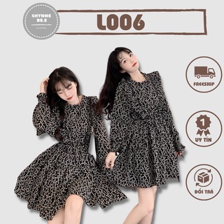 Váy hoa nhí dài tay - đầm hoa nhí đen - đầm xòe baby - váy ullzang