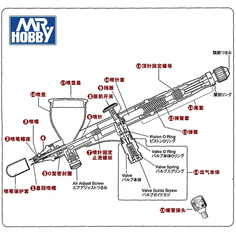 PHỤ KIỆN AIRBRUSH MR.HOBBY - LINH KIỆN THAY THẾ CHO PROCON BOY AIRBRUSH