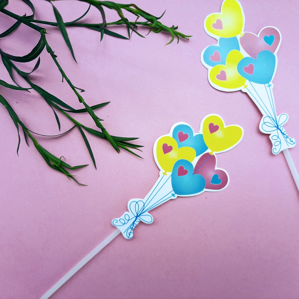 que cắm bánh kem [FREESHIP] set cắm giấy mây cầu vồng mưa