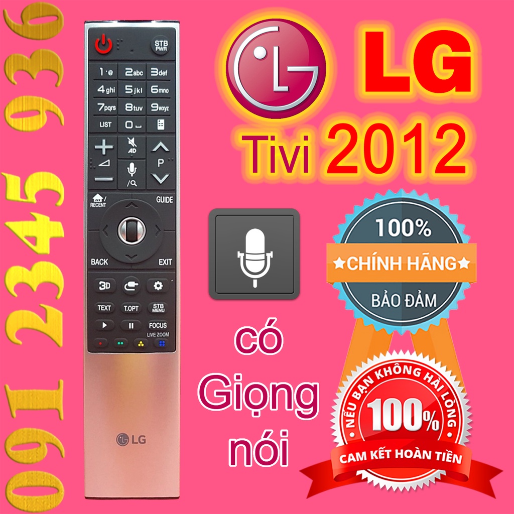 Remote Điều khiển tivi LG mẫu năm 2012 Chuột bay Giọng nói tặng Pin Magic Remote AN-MR700 mã AKB75455601 Made in KOREA