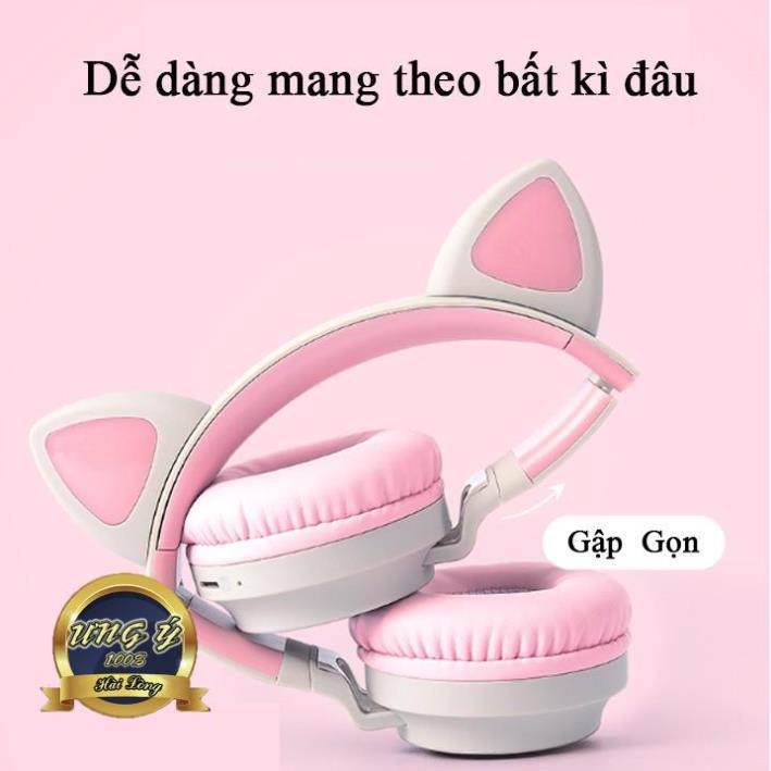 Tai Nghe Mèo Bluetooth, Headphone Tai Mèo Dễ Thương Có Mic,Âm Bass Mạnh Mẽ Và Dung Lượng Pin Khủng 400mAh BH 12 Tháng | BigBuy360 - bigbuy360.vn