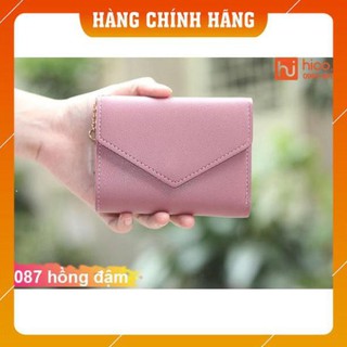 Hàng chuẩn Ví Ngắn Cầm Tay P087- Siêu Cute- Hình Gập Tam Giác- Có Tua Rua Trái Tim.
