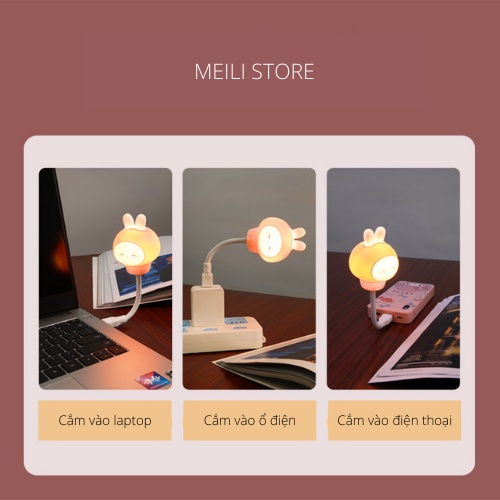 Đèn ngủ đầu cắm USB hình gấu  Hẹn giờ điều khiển từ xa  3 cấp độ sáng  Đèn ngủ phòng ngủ trẻ em
