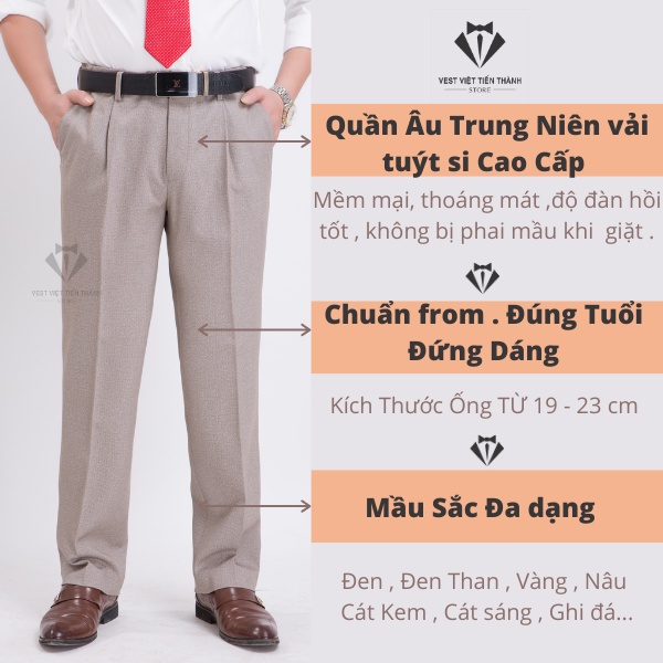 Quần Âu Nam Trung Niên Trung Tuổi Cao Cấp [ Ảnh Thật ]