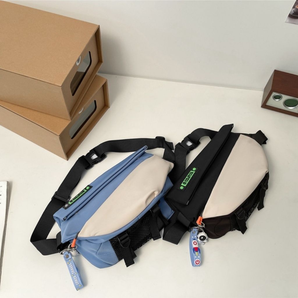 Túi Đeo Chéo Nam Nữ Đi Học, Đi Chơi Sức Chứa Lớn Đựng Vừa Ipad đủ màu Đen, Xanh, Trắng TDC06