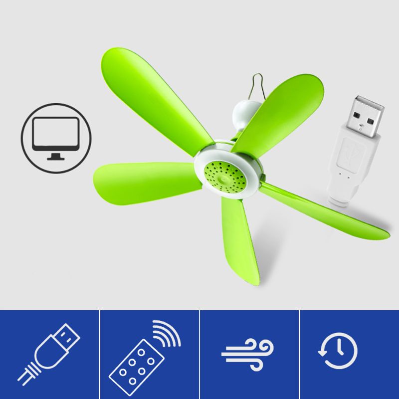 Quạt Trần Cắm Trại Điều Khiển Từ Xa Có Cổng USB DC5V 5W
