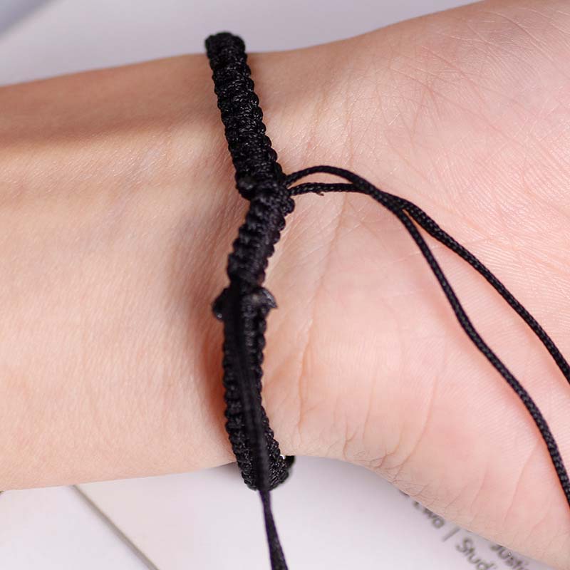 1/ 2 Vòng tay dây bện mặt hình bát quái phong cách cổ điển tùy chọn màu sắc