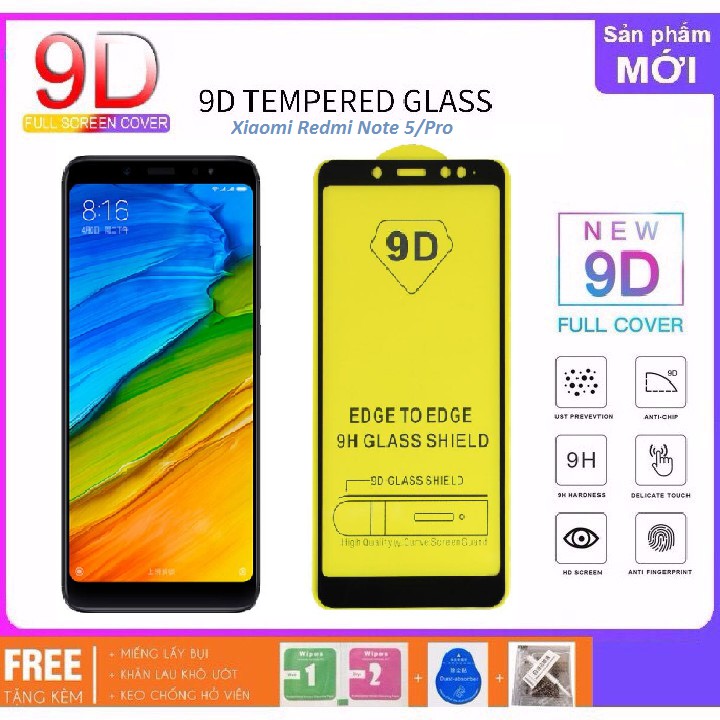 Xiaomi Redmi Note 5 Pro - Kính Cường Lực 9D Full Màn Hình Tăng Keo Chống Hở Mép