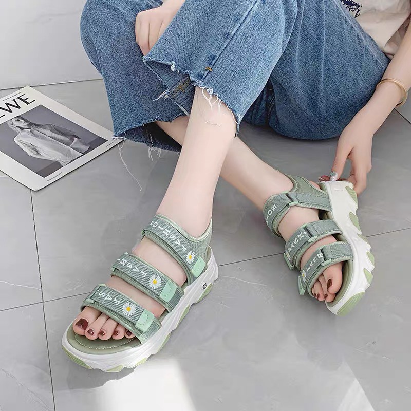 (S119) Sandal 3 quai 3 BÔNG HOA CÚC ( mã 505)