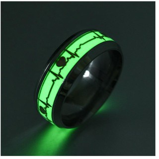 Nhẫn TITAN Dạ Quang Nhịp Điệu Trái Tim Bập Bùng Phát Sáng Trong Đêm RBBAPBUNG