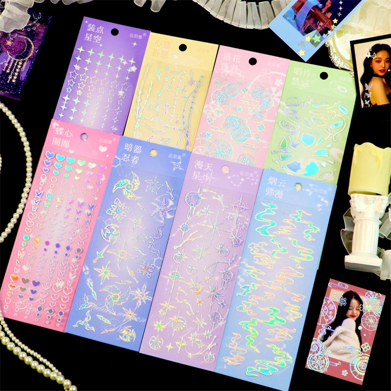 Steve Nhãn Dán Xích Hình Bướm 3D Màu Bạc Chính Hãng Tạp Chí Trang Trí