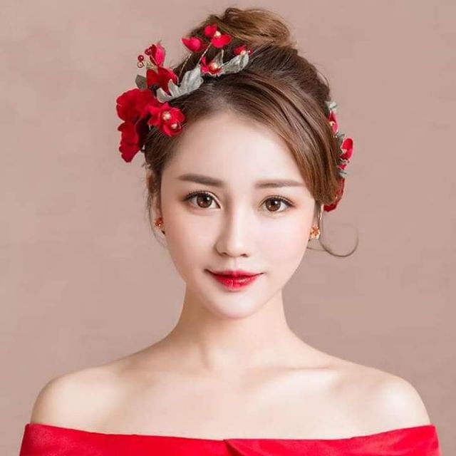 🍓🍓Bộ cài hoa nhung đỏ 🍓🍓🍓🍓
