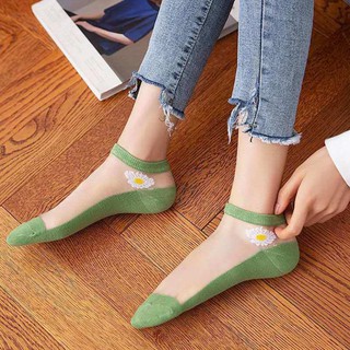 Tất Nữ/ Vớ Nữ Lưới Mỏng Hoa Cúc Dễ Thương