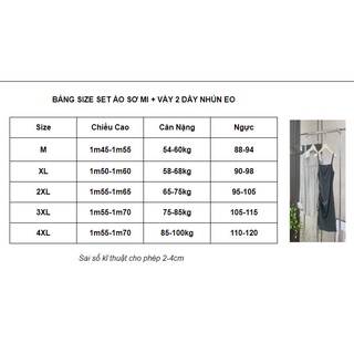 [bigsize 55-100kg] Váy 2 dây + Áo sơ mi