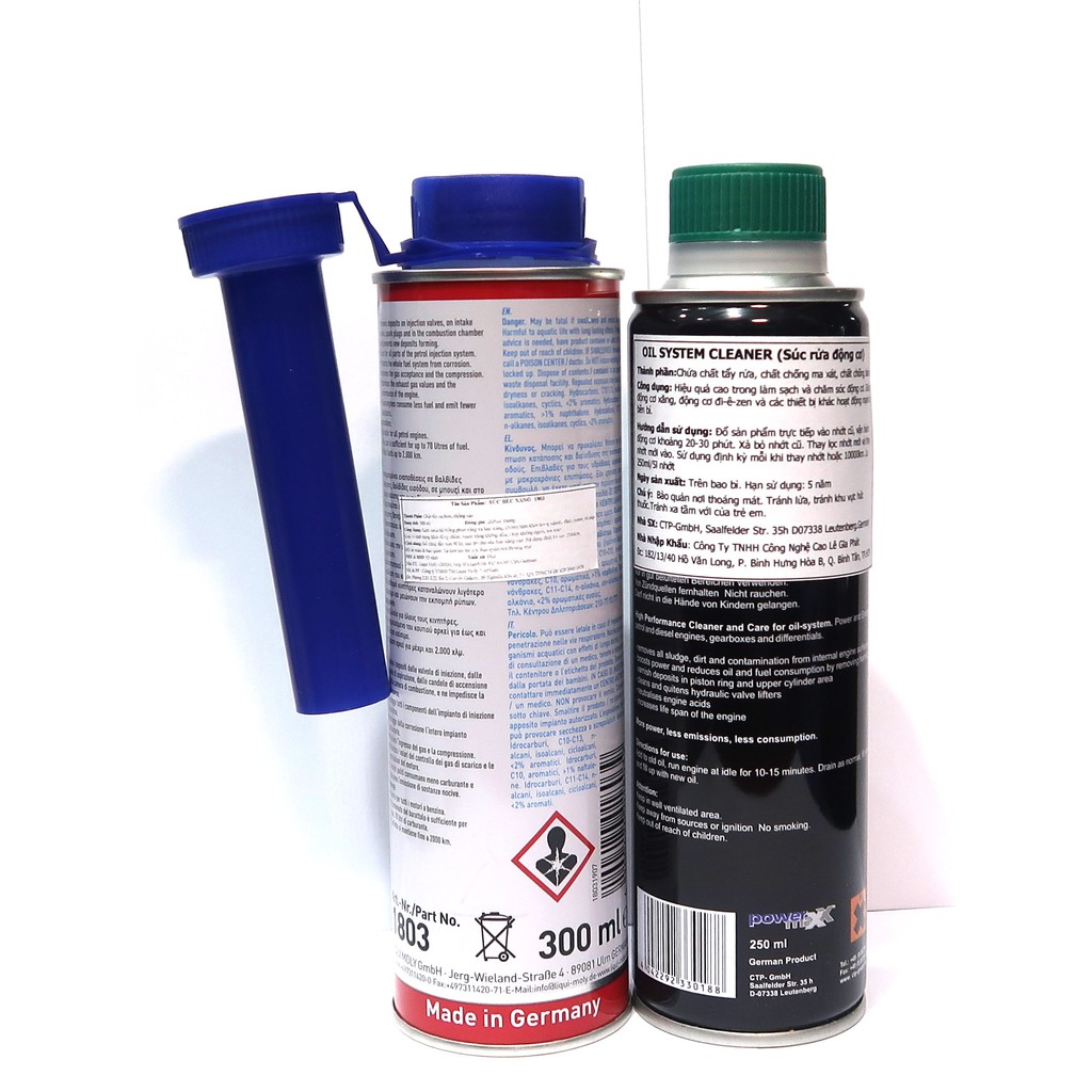 Combo Súc động cơ Bluechem + Súc béc xăng Liqui Moly cho xe hơi máy xăng