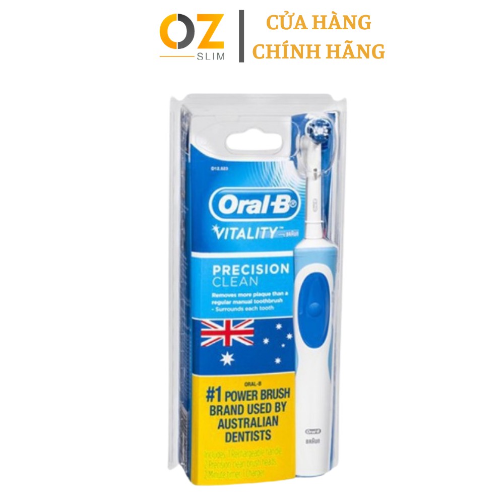 Bàn Chải Đánh Răng Điện Cao Cấp NK Úc Oral-B Vitality Plus Precision Clean 2 Đầu Chính Hãng