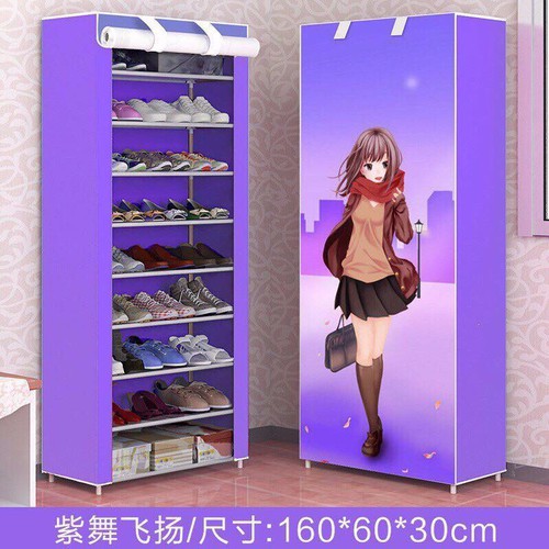 Tủ Giày 10 Tầng 9 Ngăn, Tủ Vải Để Giày 3d 10 Tầng