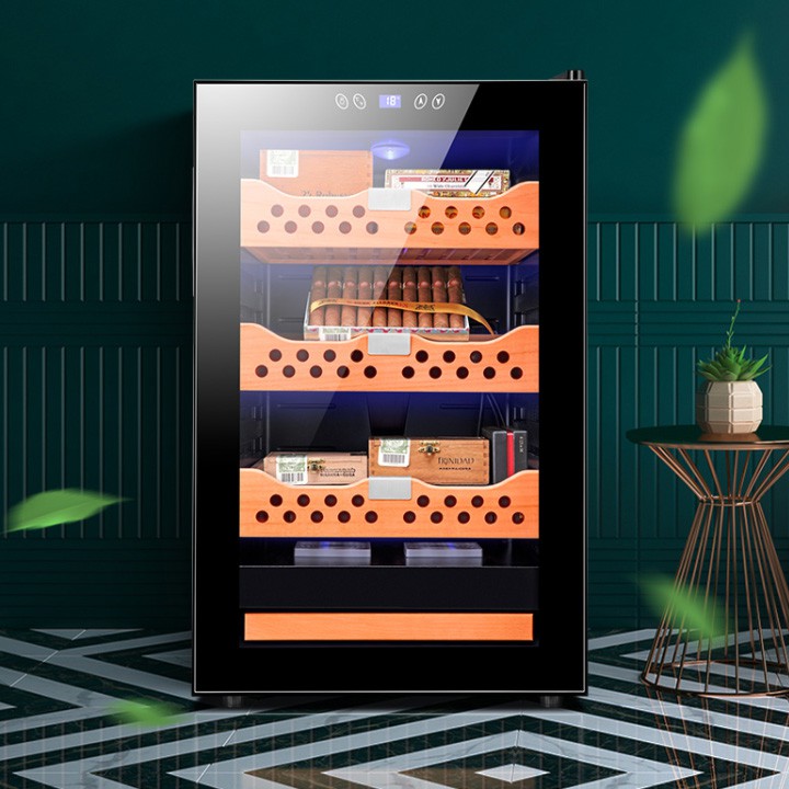 Tủ giữ ẩm xì gà cao cấp, Hộp đựng Cigar gỗ Tuyết Tùng 70L DH-DGT2018 9386 STORE