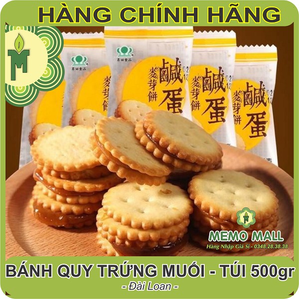 [DATE MỚI-TÚI 500GR] Bánh quy trứng muối ĐÀI LOAN KẸP MẠCH NHA tuyệt ngon