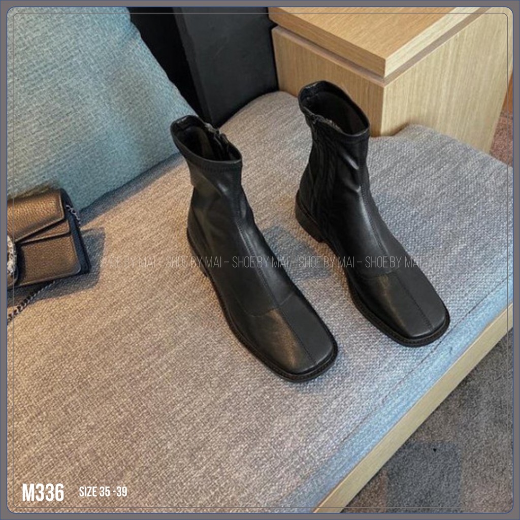 Giày boot nữ cao gót phong cách Hàn Quốc M336 SHOEBYMAI