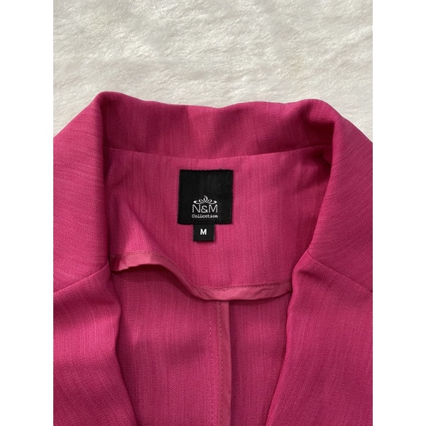 Áo vest hồng phối tay chấm bi Ninomaxx (nút đen) - Thanh lý vnxk