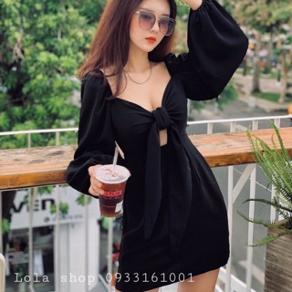Đầm kiểu chữ A tay phồng siêu hot - Mmshop❤️
