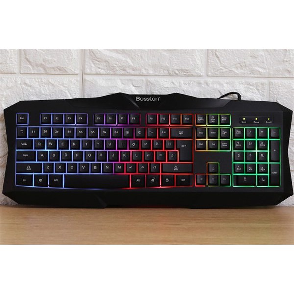 💥 SIÊU KHUYẾN MÃI 💥 COMBO MOUSE + KEYBOARD GAMING BOSSTON , LED CHANGE ( TẶNG: MIẾNG LÓT CHUỘT 30x30 )