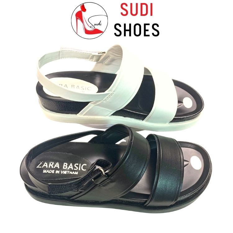 Xăng đan học sinh-Sandal SUDI SHOES - SD039-BBF 2 quai ngang đế 3 phân - Dép quai hậu học sinh 3 phân Sài Gòn siêu nhẹ