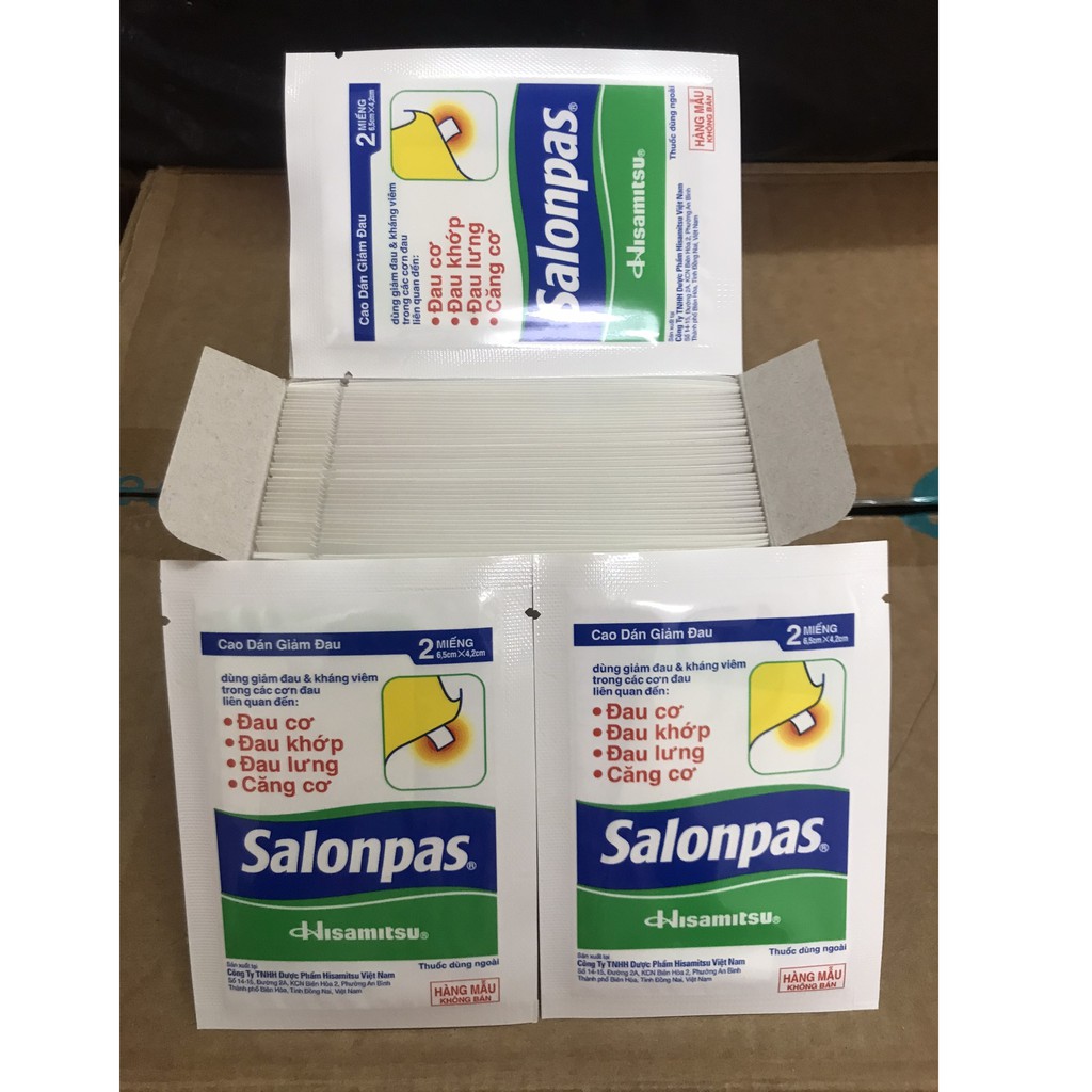 1 Hộp Cao dán giảm đau Salonpas ( 50 bao x 2 miếng )