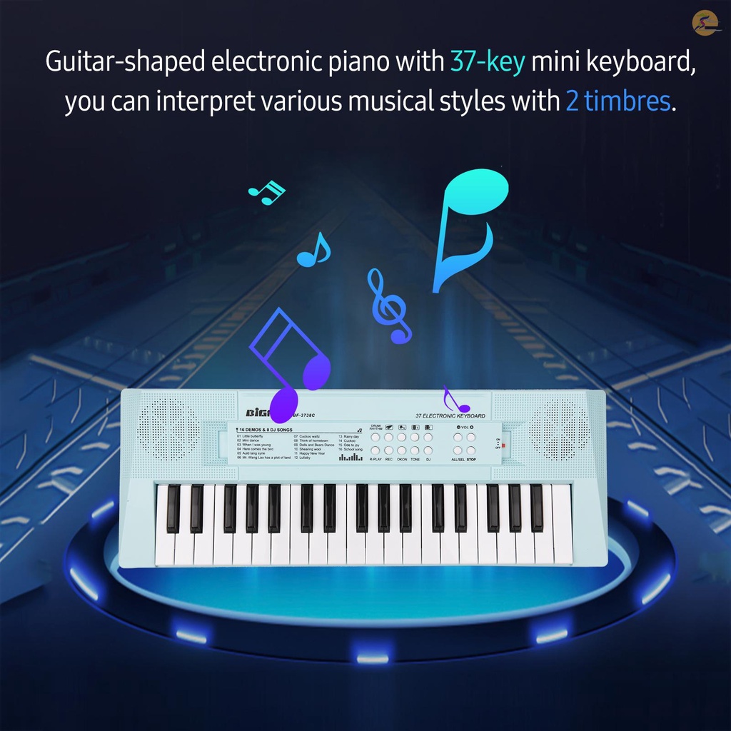Đàn Piano Điện Tử 37 Phím Mini Màu Xanh Dương Cho Bé