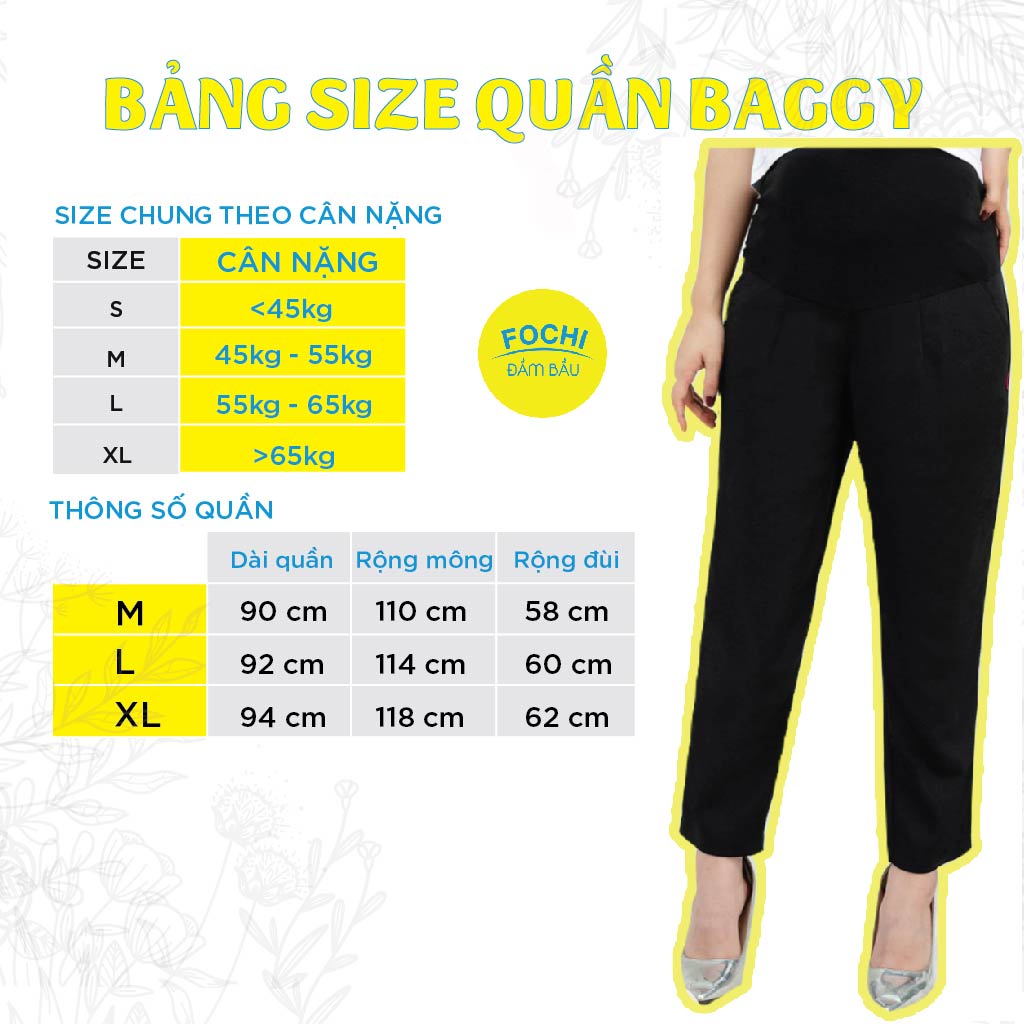 Quần Bầu Công Sở Baggy FOCHI Chất Liệu Đũi Xước Hàn Cao Cấp, Không Bai Xù, Độ Co Giãn Tốt Q208