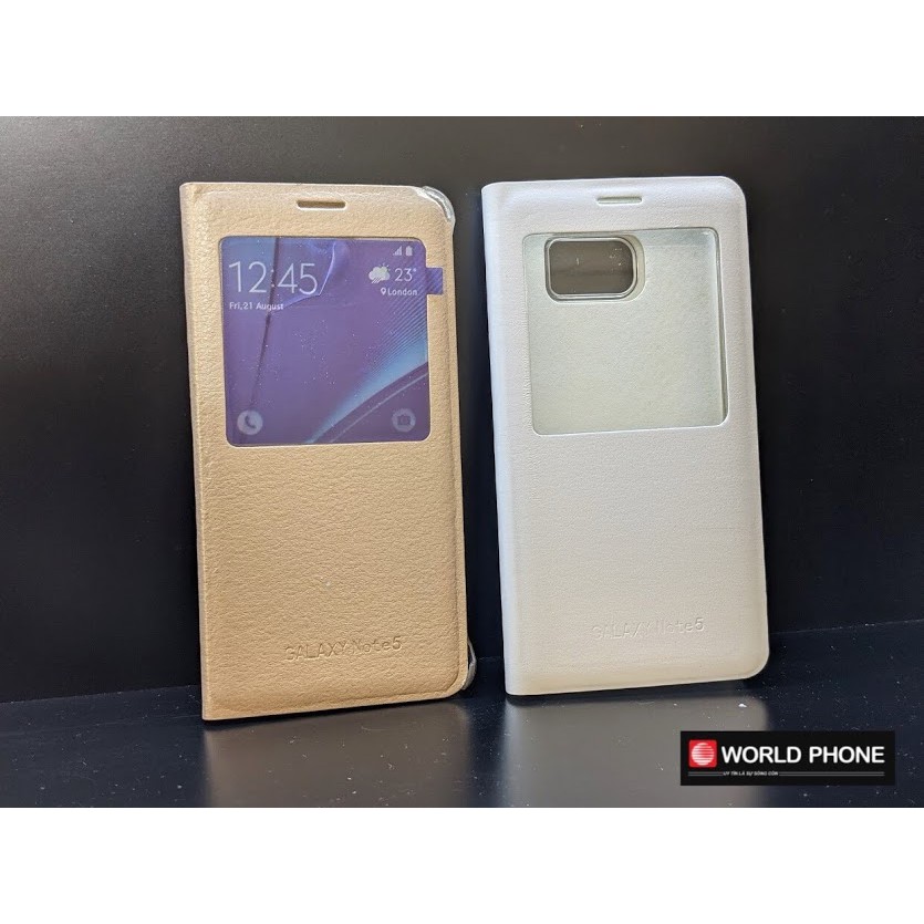 Ốp lưng, bao da Flip case dáng gập Samsung Note 5