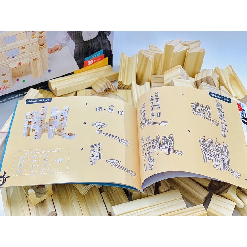 Nhà Bi Gỗ Thông Minh Xếp Hình 80 miếng