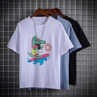 💥FREESHIP💥 Áo Thun Tay Lỡ Unisex Khủng Long Cute, Áo Tay Lỡ Form Rộng 💥STREETWEAR💥 - Tặng Phụ Kiện Ngẫu Nhiên AT 105