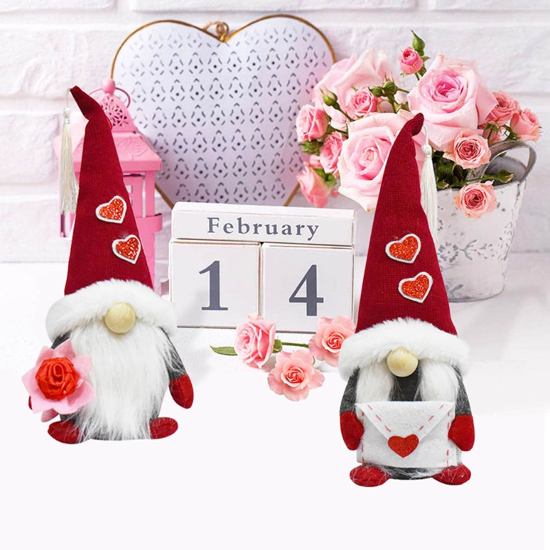 Búp Bê Nhồi Bông Mr &amp; Mrs Scandinavian Tomte Elf Trang Trí Ngày Lễ Tình Nhân