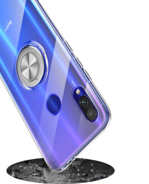 Ốp lưng Redmi Note 7 / 7 Pro dẻo trong giá đỡ kiêm nhẫn ô tô chống sốc chống ố cao cấp