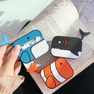 WHALE Hộp Đựng Bảo Vệ Tai Nghe Airpods Pro 3 Hình Cá Voi / Cá Mập