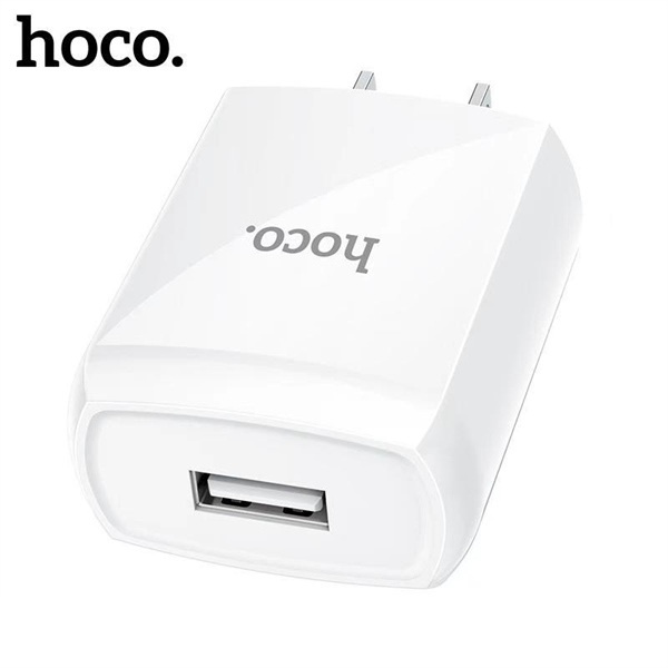 Bộ sạc 2.4A Hoco DC13 USB dành cho ip6/7/8/9/13promax chân cắm US chất liệu chống cháy cao cấp dài 1M