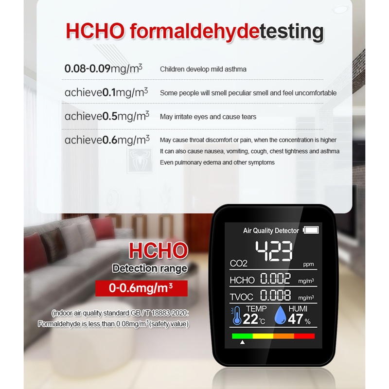 Máy Đo Chất Lượng Không Khí Carbon Dioxide TVOC HCHO