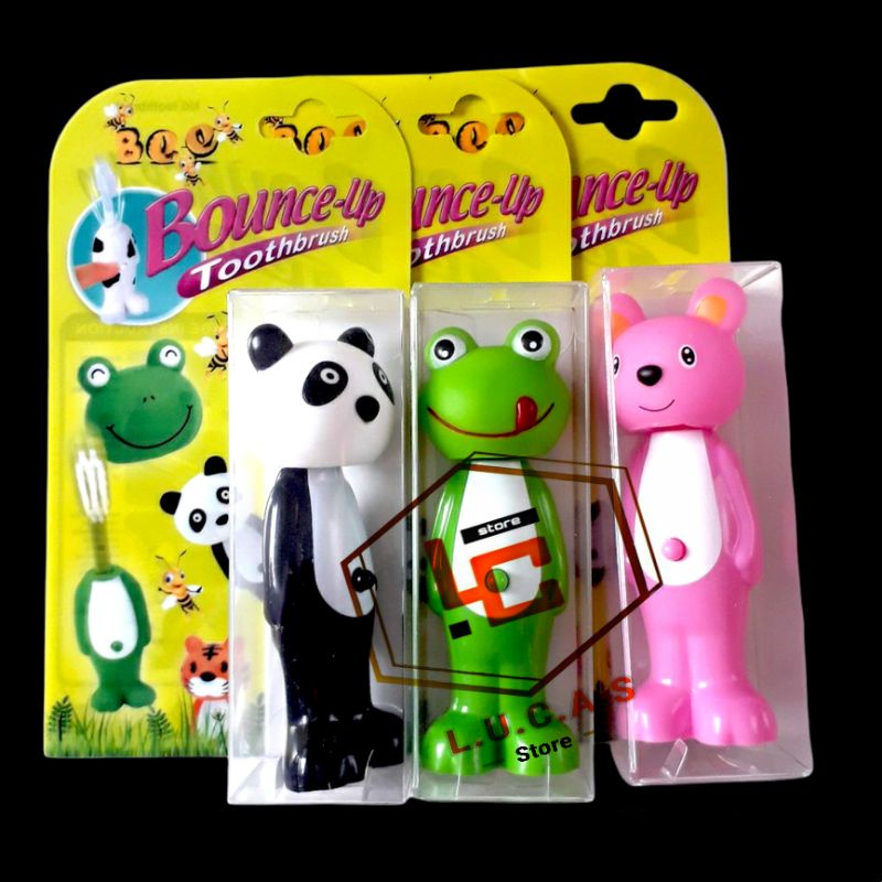 Bàn chải đánh răng Bee Bounce - up hình thú - có nút bấm