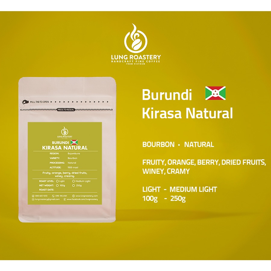 CÀ PHÊ HẠT BURUNDI KIRASA - NATURAL