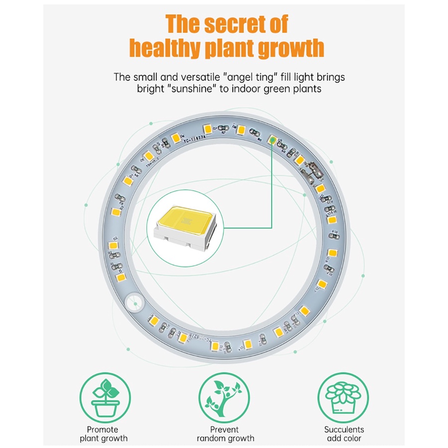 Đèn LED Trồng Cây Trong Nhà Hình Tròn 5V USB Toàn Diện