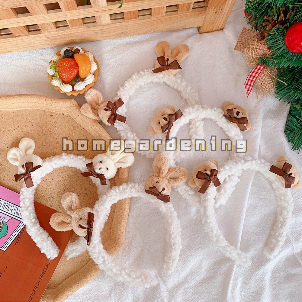 Băng Đô Cài Tóc Rửa Mặt Hình Tai Thỏ Hoạt Hình Dễ Thương Cho Nữ