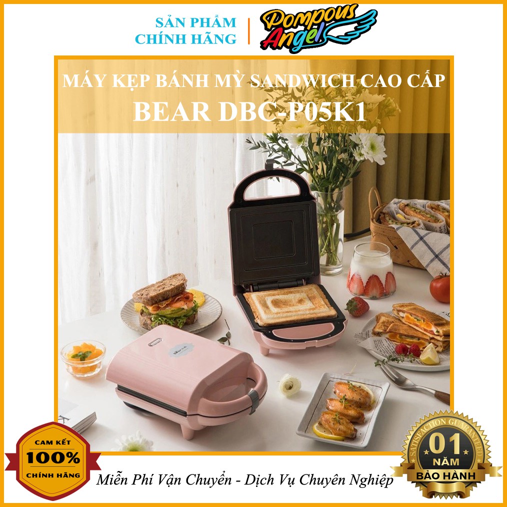 Máy nướng bánh , máy kẹp bánh mỳ Sandwich BEAR DBC-P05K1 khay nướng chống dính nướng kẹp bánh mì , chiên gà
