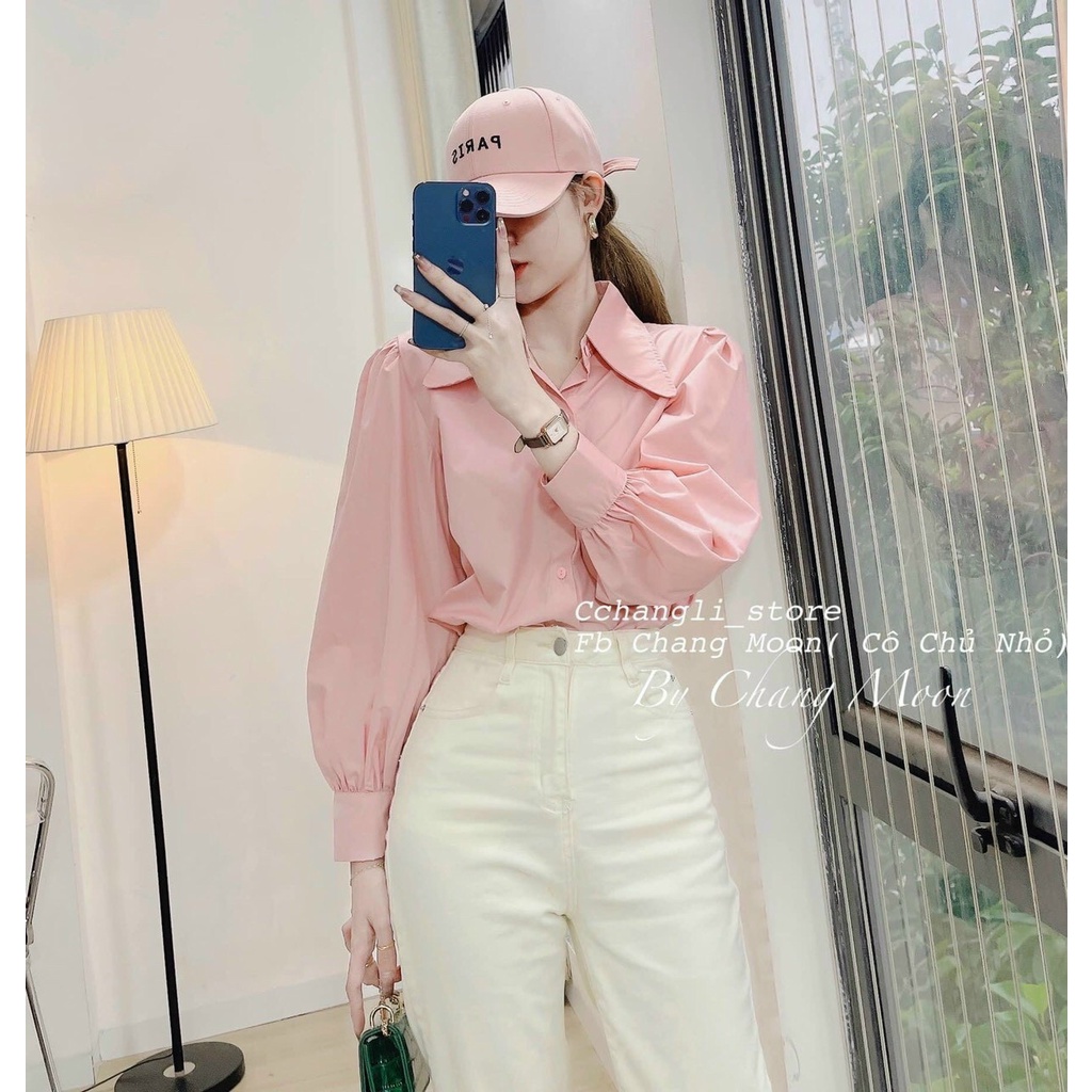 Áo Sơ Mi Kiểu Hàn Quốc Cổ Bẻ Dài Tay Siêu Xinh TTSA1467