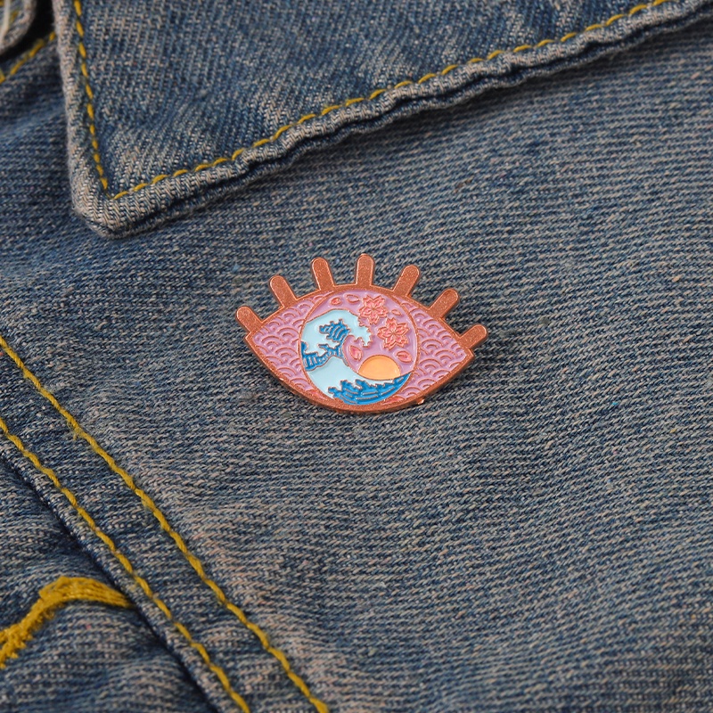 Ghim cài áo QIHE JEWELRY thiết kế con mắt ác quỷ hoạt hình độc đáo thời trang cao cấp