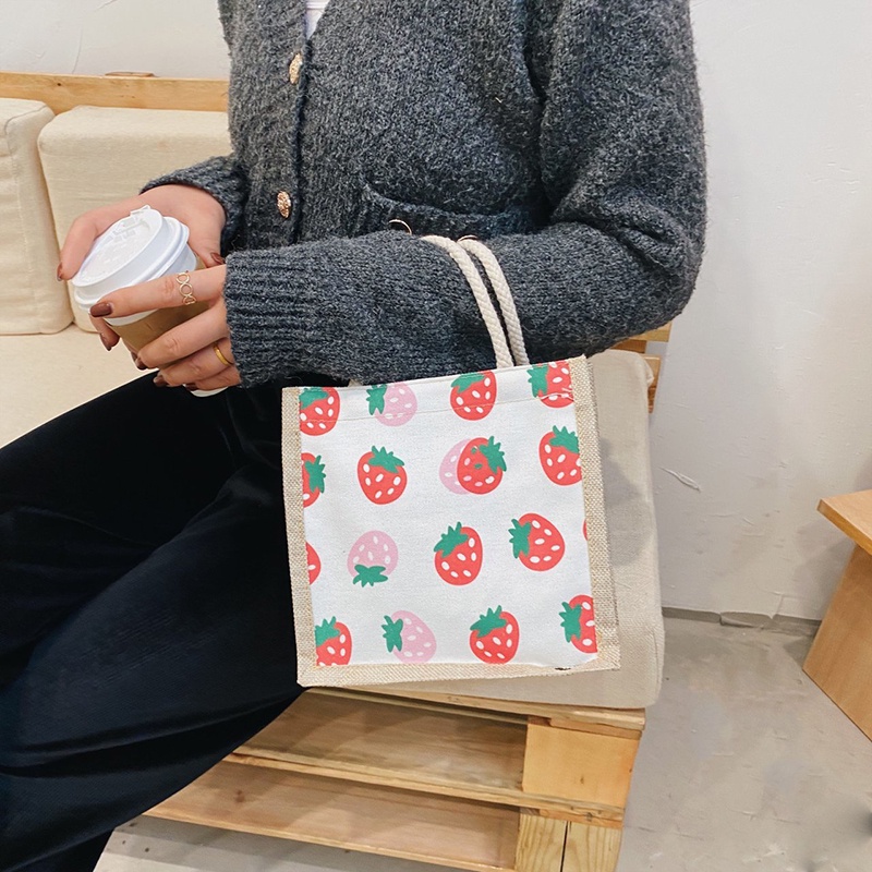 Túi xách tay IELGY vải canvas phong cách Nhật Bản xinh xắn thời trang dành cho nữ